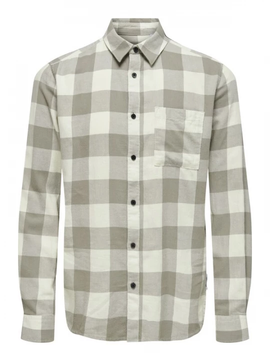 Foto van product Only & Sons Overhemd taupe / lichtgrijs