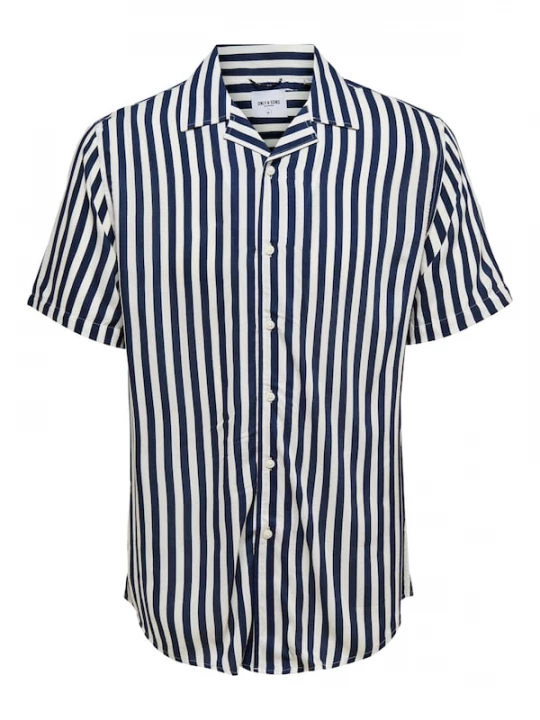 Foto van product Only & Sons Overhemd 'Wayne' donkerblauw / wit