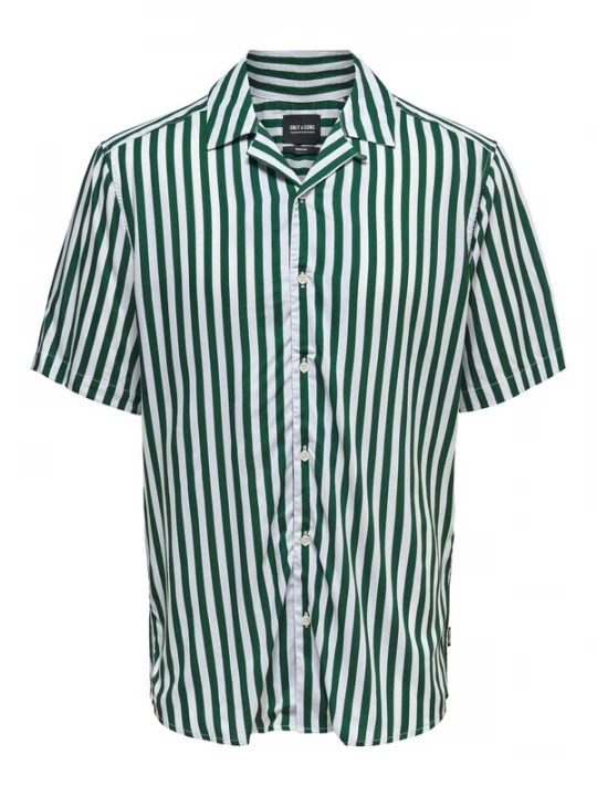 Foto van product Only & Sons Overhemd 'Wayne' donkergroen / wit