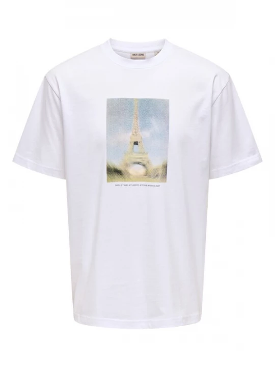 Foto van product Only & Sons Shirt 'Fred Eiffel' lichtbeige / lichtblauw / wit