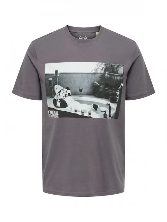 Foto van product Only & Sons Shirt 'ONSSTORMTROOPER' grijs / zwart / wit