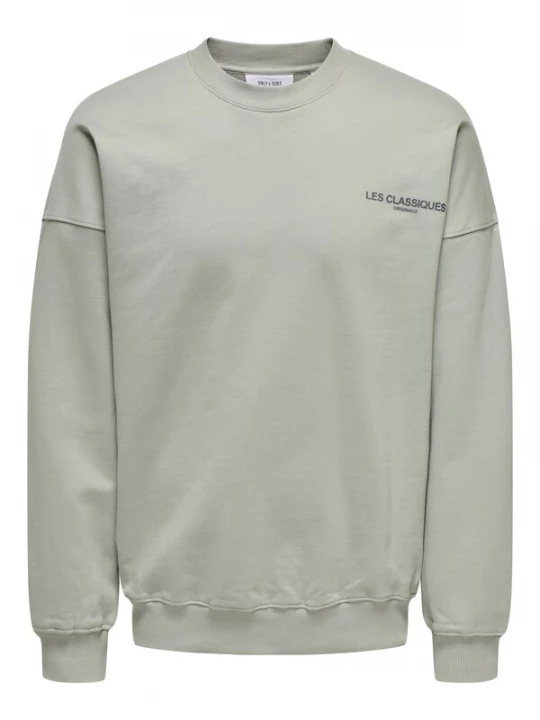 Foto van product Only & Sons Sweatshirt 'Les Classiques' lichtgrijs / zwart