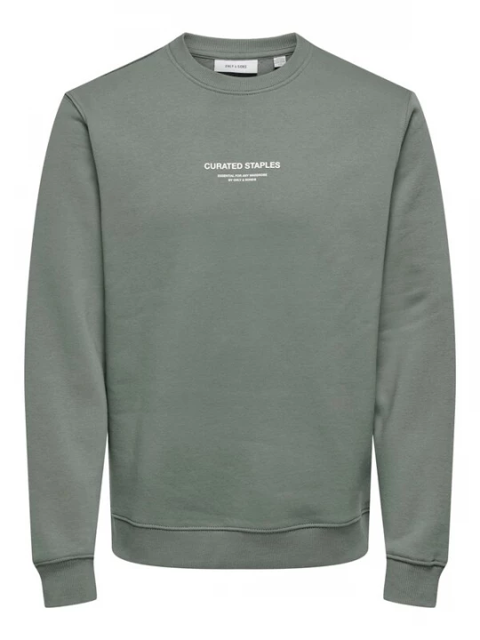 Foto van product Only & Sons Sweatshirt 'ONSCurated' rookgrijs / wit