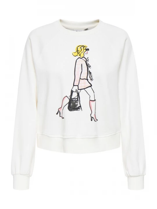Foto van product ONLY Sweatshirt 'LABINET' rosa / zwart / wit