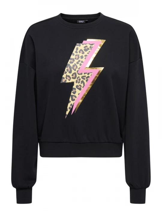 Foto van product ONLY Sweatshirt 'ONLARIYA' sand / bruin / pink / zwart