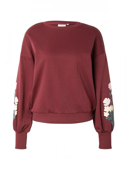 Foto van product ONLY Sweatshirt 'ONLBROOKE' crème / groen / lichtoranje / kersrood