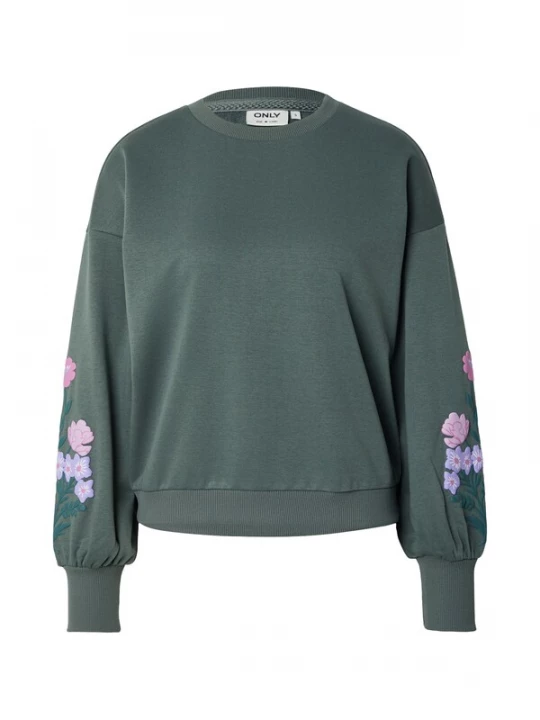Foto van product ONLY Sweatshirt 'ONLBROOKE' petrol / jade groen / lichtlila / oudroze