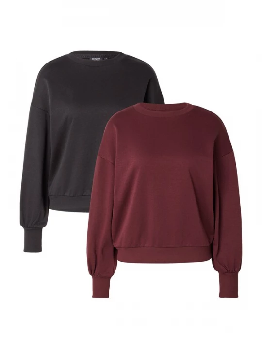Foto van product ONLY Sweatshirt 'ONLBROOKE' robijnrood / zwart