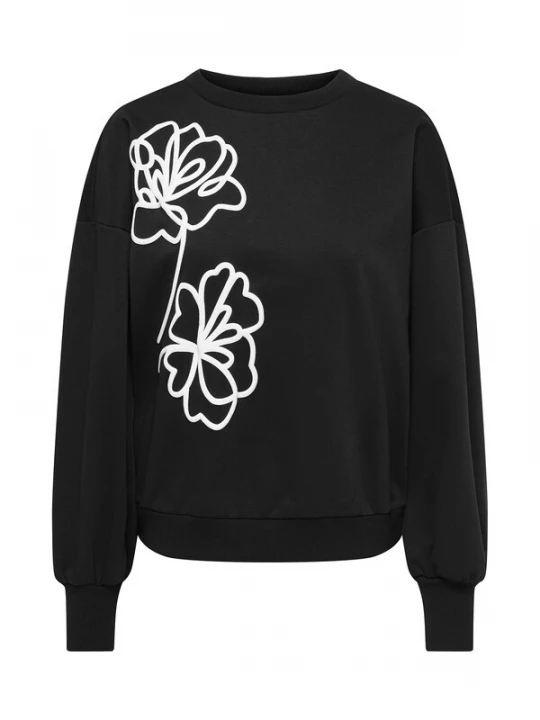 Foto van product ONLY Sweatshirt 'ONLBROOKE' zwart / wit