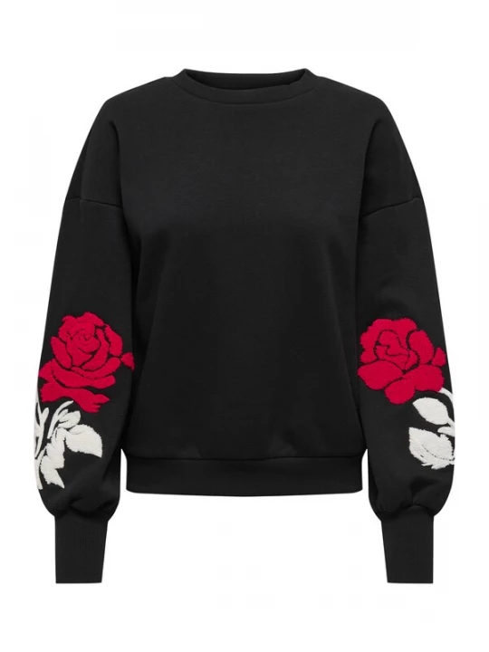 Foto van product ONLY Sweatshirt 'ONLCALLY' rood / zwart / wit