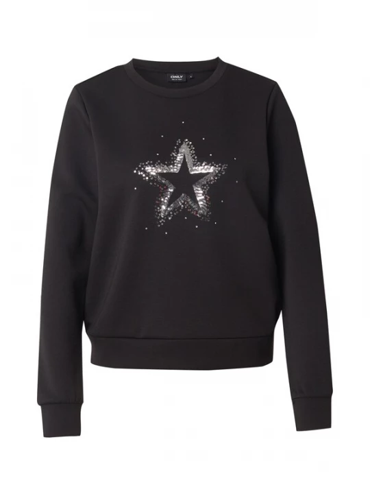Foto van product ONLY Sweatshirt 'ONLMARCY' zwart / zilver