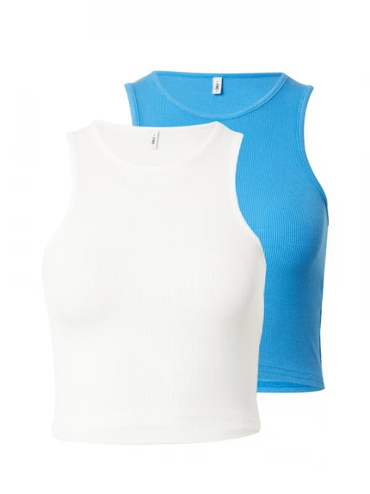 Foto van product ONLY Top 'BELIA' azuur / wit