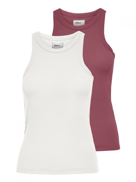 Foto van product ONLY Top 'Lindsay' robijnrood / wit