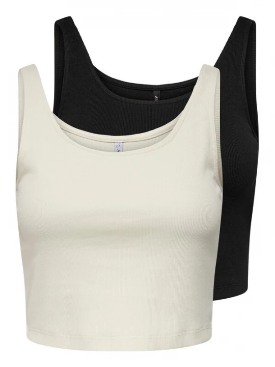 Foto van product ONLY Top 'Nessa' zwart / wit