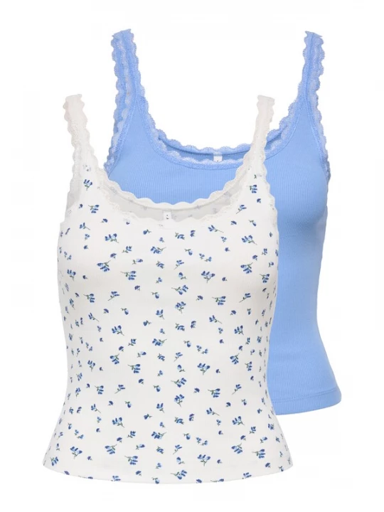 Foto van product ONLY Top 'ONLFENJA' blauw / lichtblauw / spar / wit