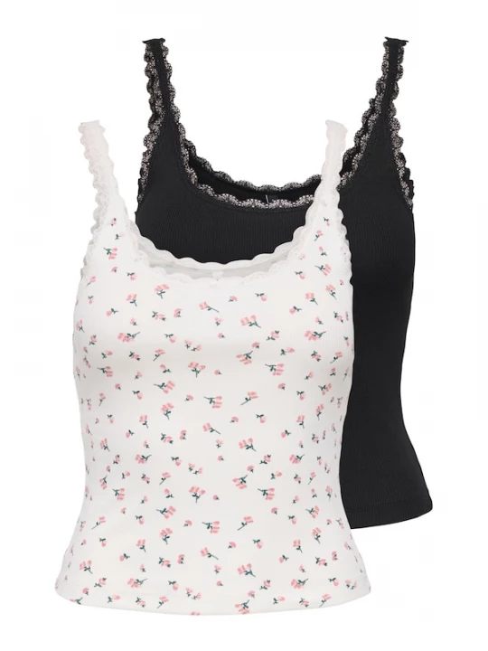 Foto van product ONLY Top 'ONLFENJA' groen / rosa / zwart / wit