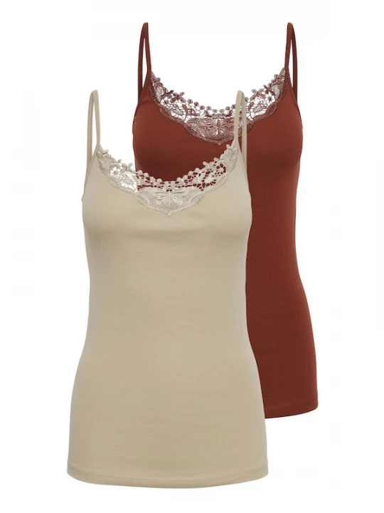 Foto van product ONLY Top 'ONLKira' beige / roestrood