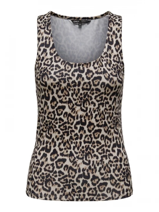 Foto van product ONLY Top 'ONLLone' cappuccino / zwart / offwhite