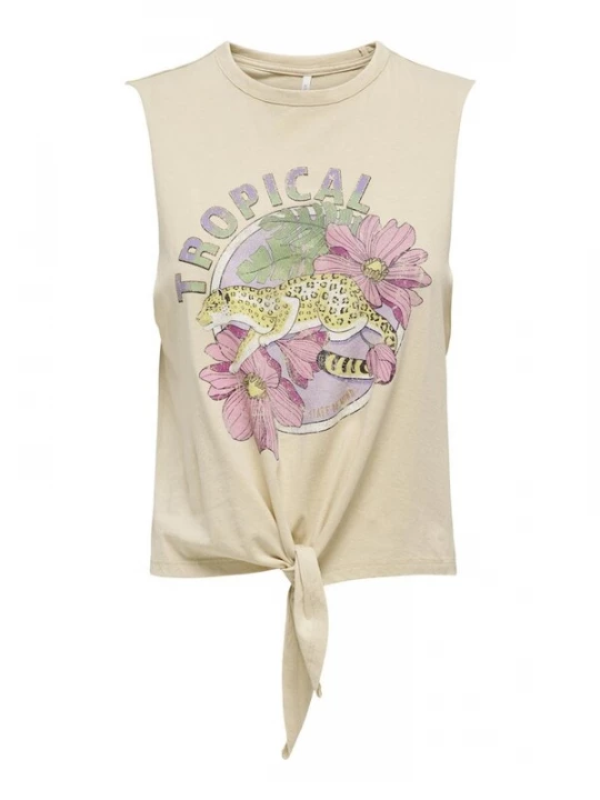 Foto van product ONLY Top 'ONLLucy' donkerbeige / geel / lila / pink
