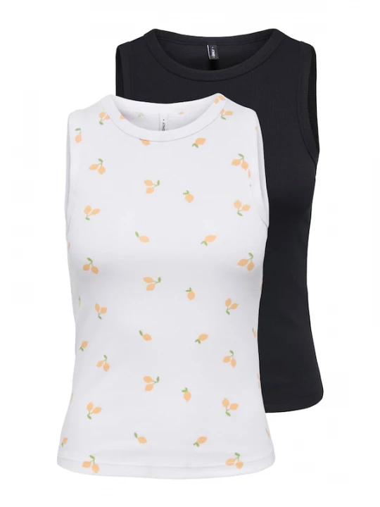 Foto van product ONLY Top 'ONLSALLY' oranje / zwart / wit