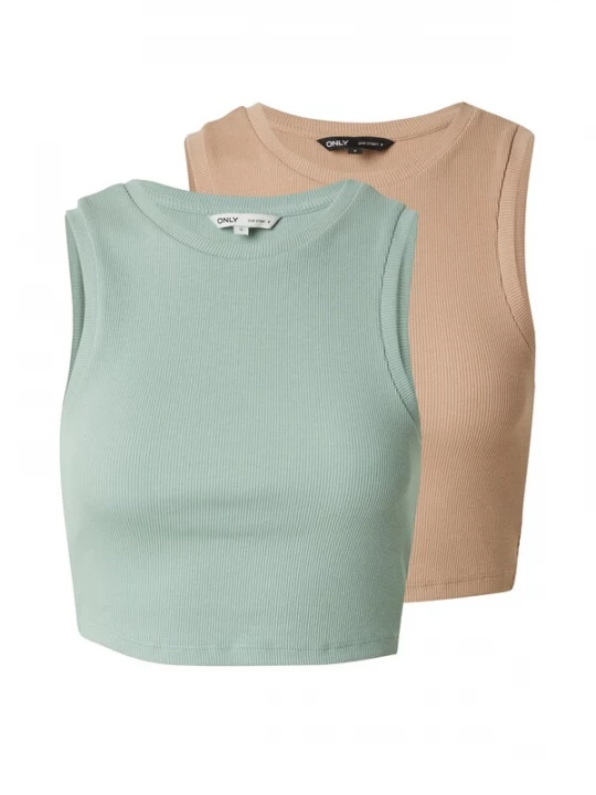 Foto van product ONLY Top 'VILMA' beige / mintgroen