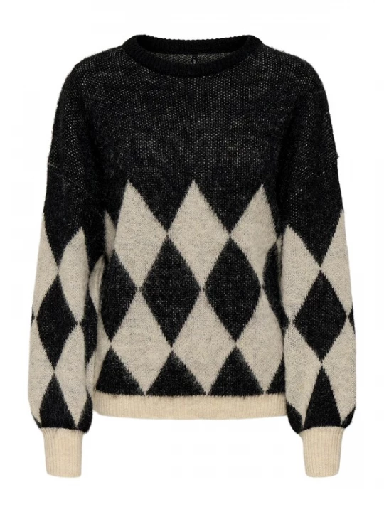 Foto van product ONLY Trui 'NOEME' beige / zwart