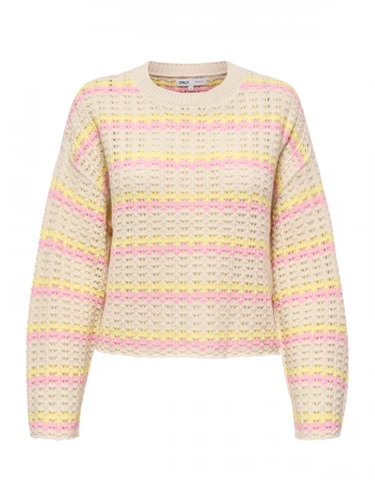 Foto van product ONLY Trui 'ONLAsa' beige / lichtgeel / rosa