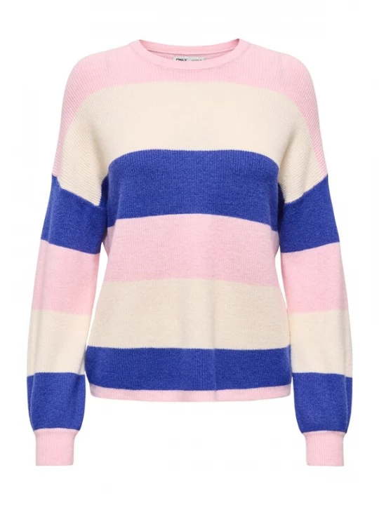 Foto van product ONLY Trui 'ONLATIA' crème / navy / rosa