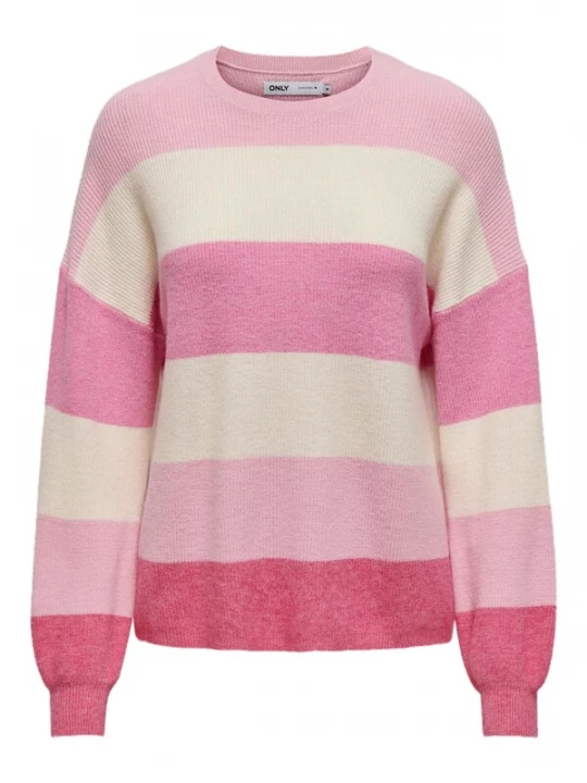 Foto van product ONLY Trui 'ONLAtia' lichtbeige / rosa / eosine