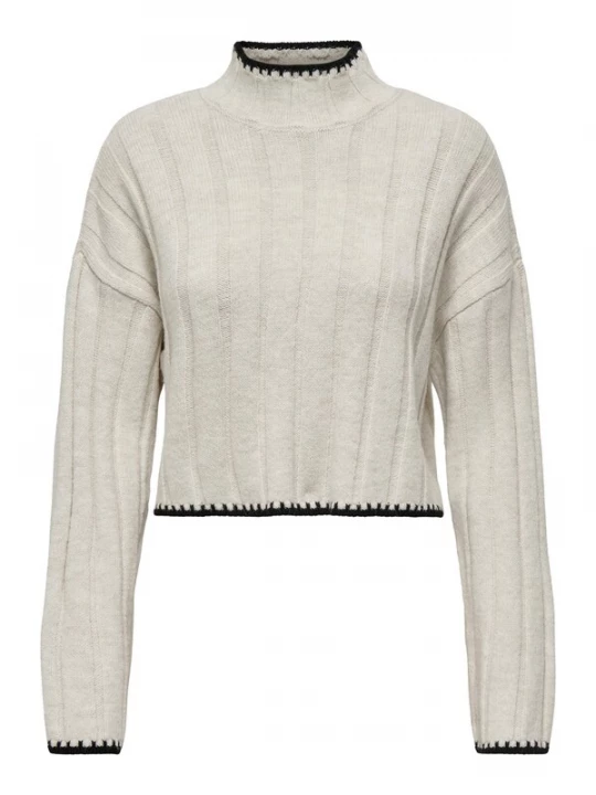 Foto van product ONLY Trui 'ONLCHICK STITCH' beige / zwart