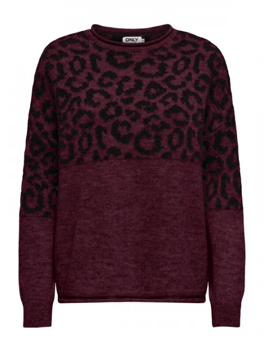 Foto van product ONLY Trui 'ONLJADE' rood / zwart