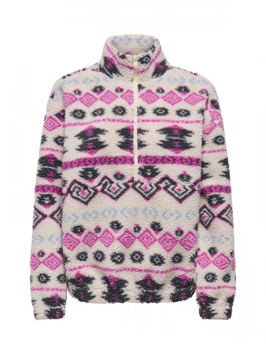 Foto van product ONLY Trui 'ONLJanne' taupe / fuchsia / zwart