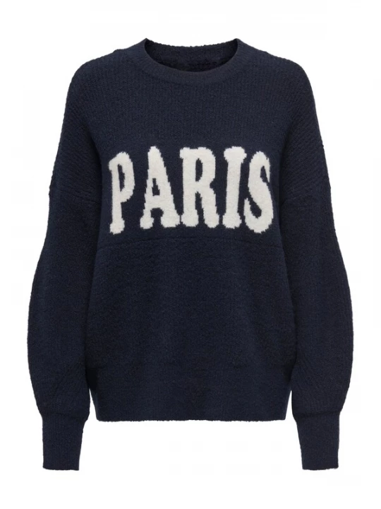 Foto van product ONLY Trui 'ONLJERICO' donkerblauw / wit