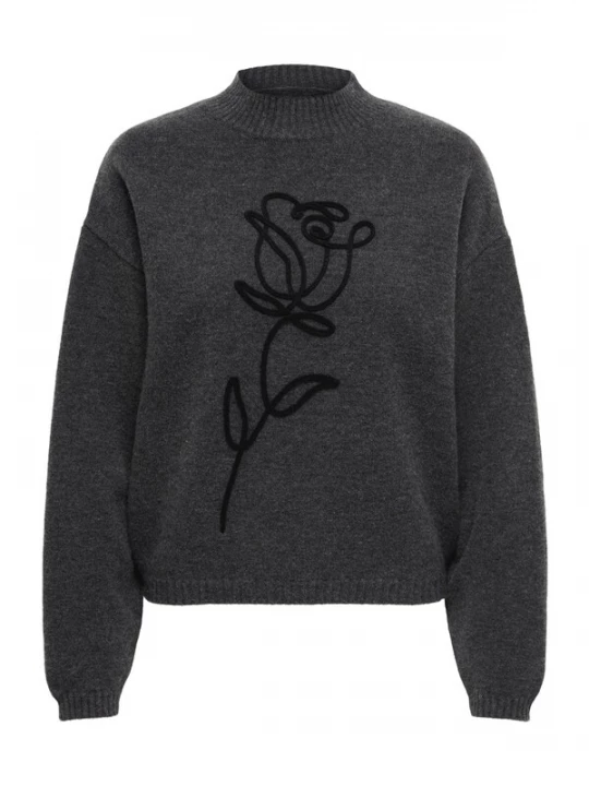 Foto van product ONLY Trui 'ONLROSE' donkergrijs / zwart