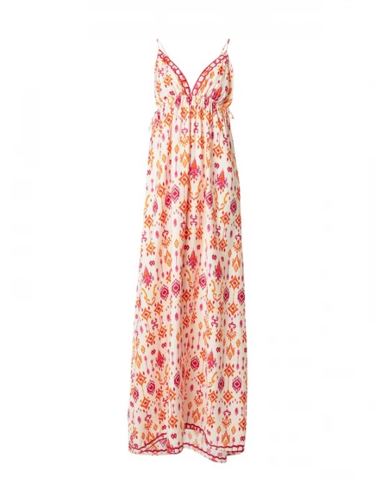 Foto van product ONLY Zomerjurk 'ONLElanor' lichtbeige / oranje / fuchsia