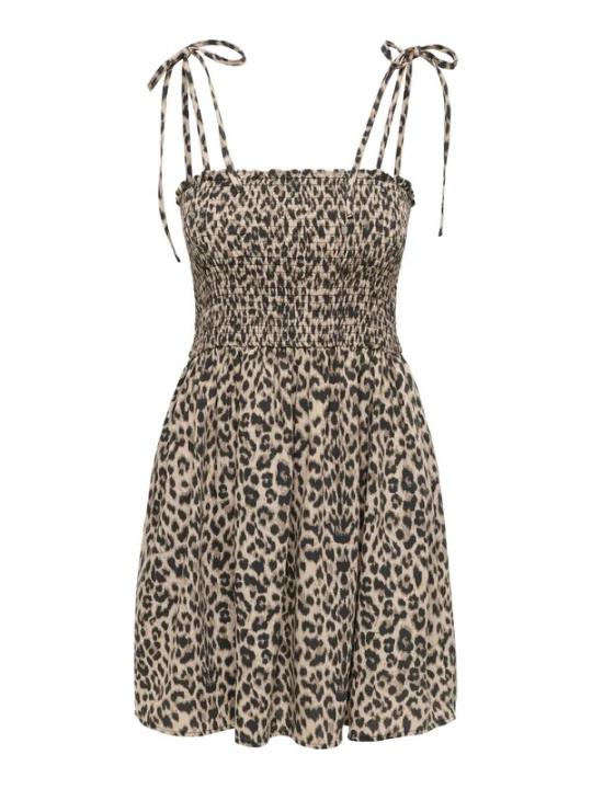 Foto van product ONLY Zomerjurk 'ONLEmmia' beige / lichtbruin / zwart