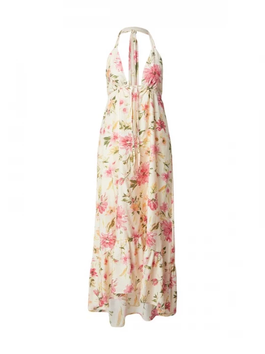 Foto van product ONLY Zomerjurk 'ONLFlower' olijfgroen / abrikoos / lichtrood / wolwit