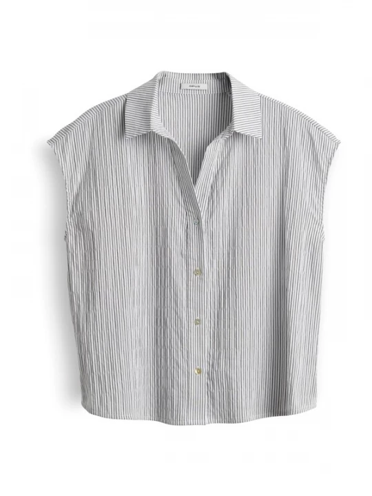 Foto van product OPUS Blouse 'Fannu' lichtgrijs / wit