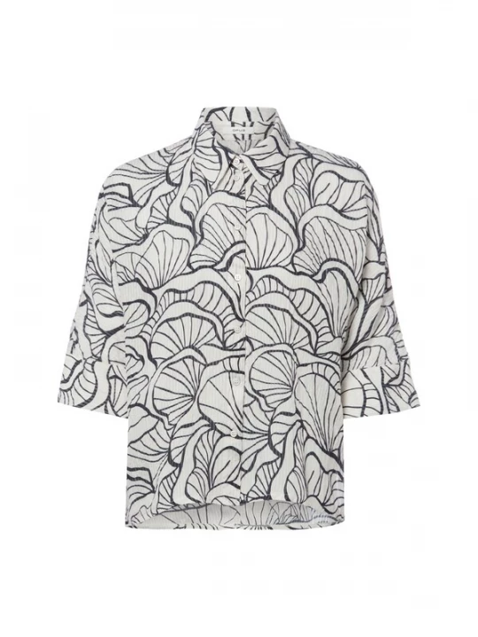 Foto van product OPUS Blouse 'Fashell' ecru / zwart