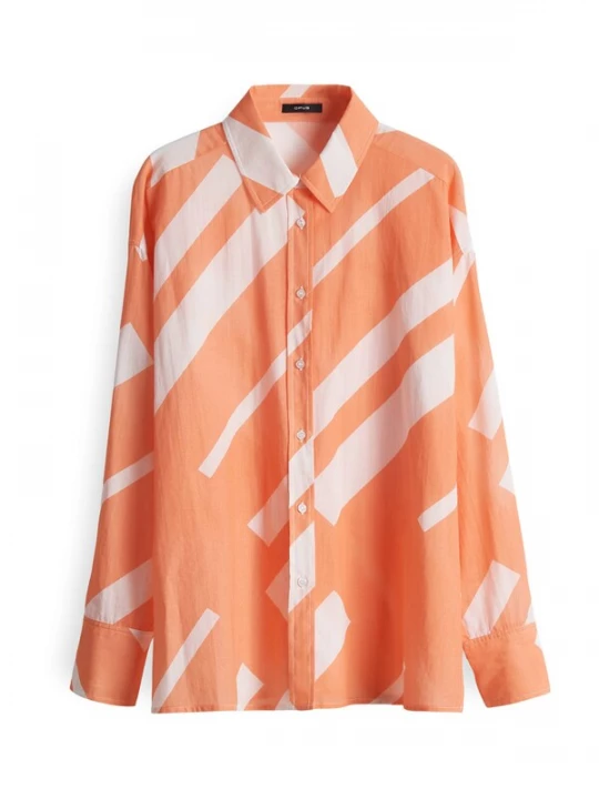 Foto van product OPUS Blouse 'Fenlo' lichtoranje / wit