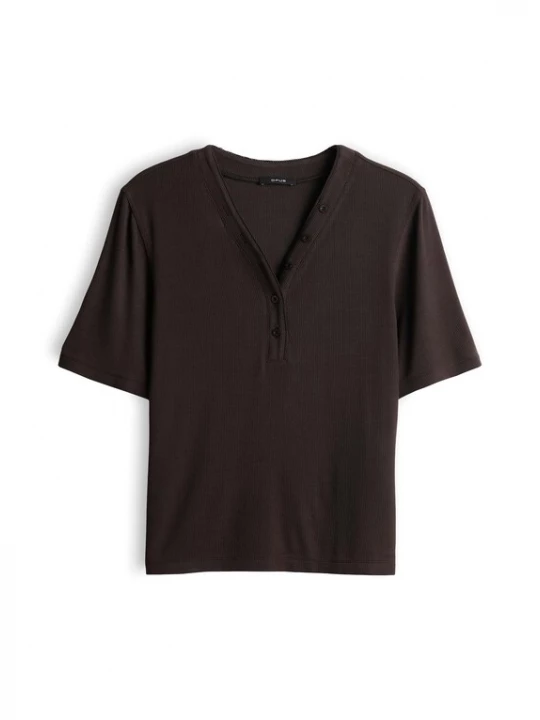 Foto van product OPUS Shirt 'Sanez' donkerbruin
