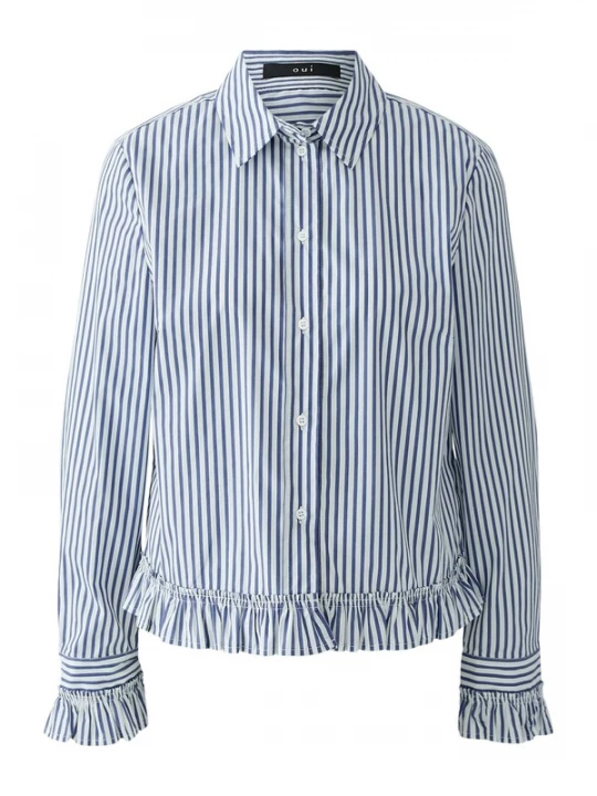 Foto van product OUI Blouse navy / pastelblauw