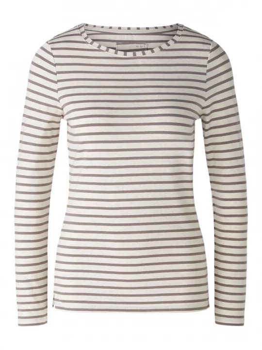 Foto van product OUI Shirt 'Sumiko' bruin / offwhite