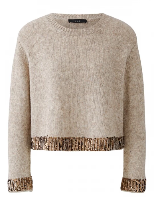 Foto van product OUI Trui beige gemêleerd / goud