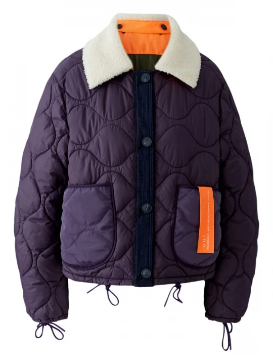 Foto van product OUI Winterjas violetblauw / braam / oranje / wit