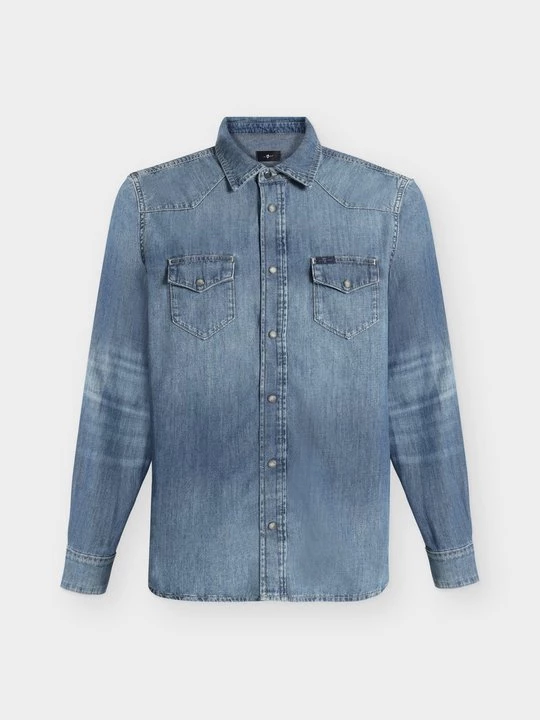 Foto van product Overhemd 7 For All Mankind lichtblauw denim