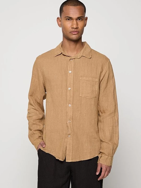 Foto van product Overhemd Le Monde du Lin camel