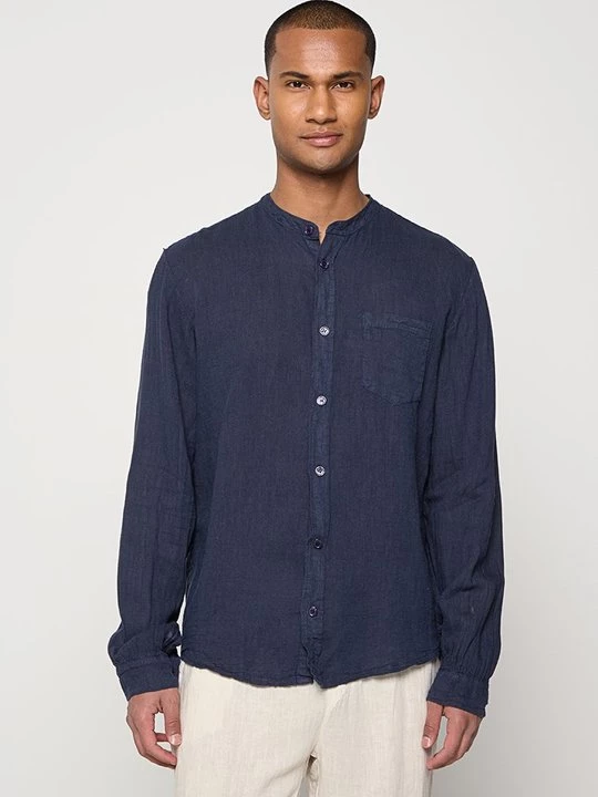 Foto van product Overhemd Le Monde du Lin donkerblauw