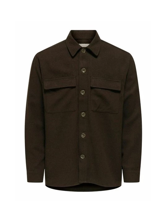 Foto van product Overhemd Only & Sons donkerbruin