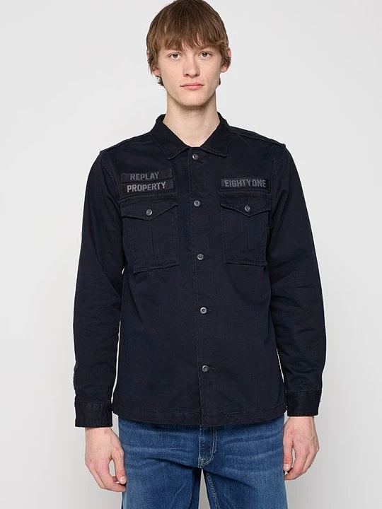 Foto van product Overhemd Replay donkerblauw